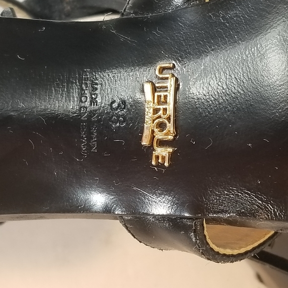 UTERQUE SPAIN FRINGE LEATHER ANKLE STRAP STILETTO HEELS BLK EUR 38 US 8 - Picture 9 of 10